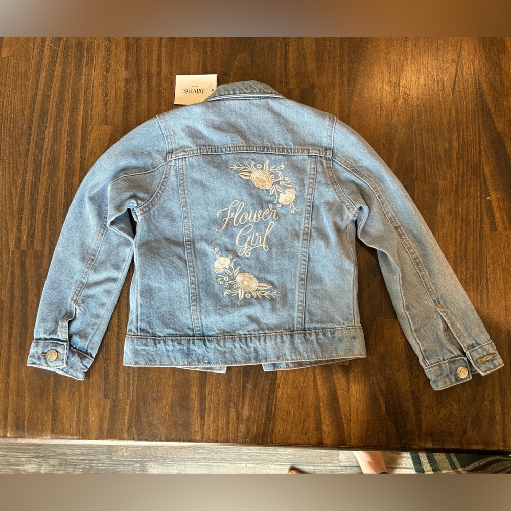 Brand new David’s Bridal flower girl jean jacket